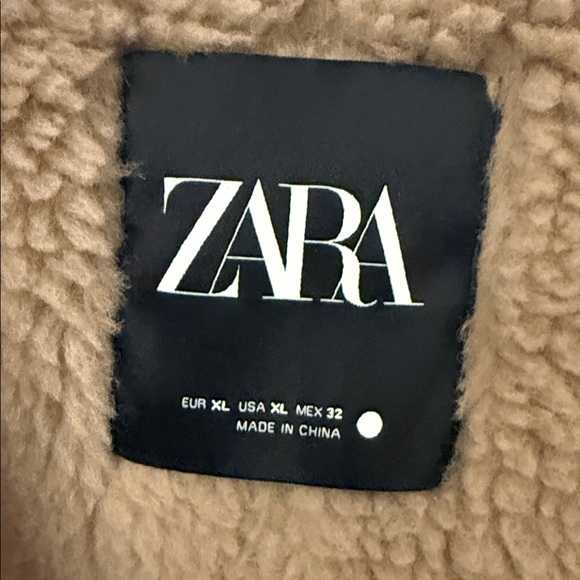 Zara Chocolate Brown Teddy Jacket with Cream Shearling - Picture 2 of 5